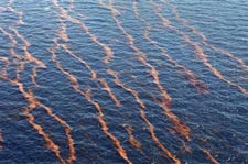 Oil spill in water