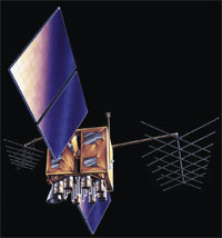 Artist's rendering of a Block IIR satellite