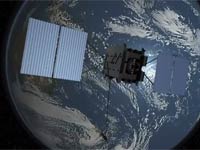 Screenshot of GPS III satellite over Earth