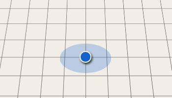 Blue dot on empty grid
