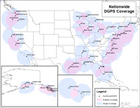 Map of NDGPS coverage