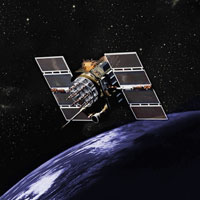 Artist's rendering of a Block II satellite over the Earth