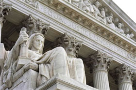 Statue of Justice outside Supreme Court building